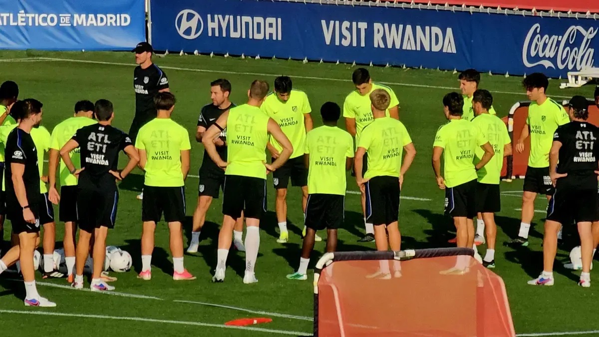 Entrenamiento del Atlético de Madrid en la semana previa al partido ante el Alavés